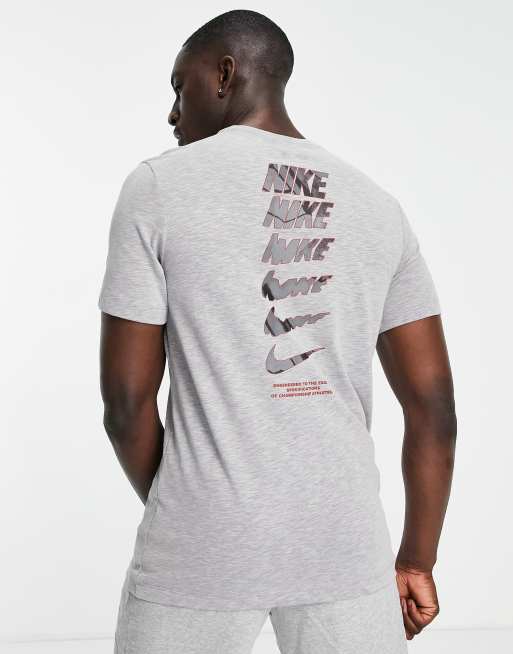 Nike Running Run Division Back Print T-Shirt In Grey 923221-445, ASOS