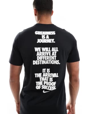 Nike Training Nike Training Dri-FIT back slogan t-shirt in black