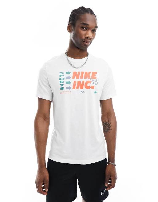 Nike Training – Dri-FIT – Biały T-shirt z graficznym nadrukiem