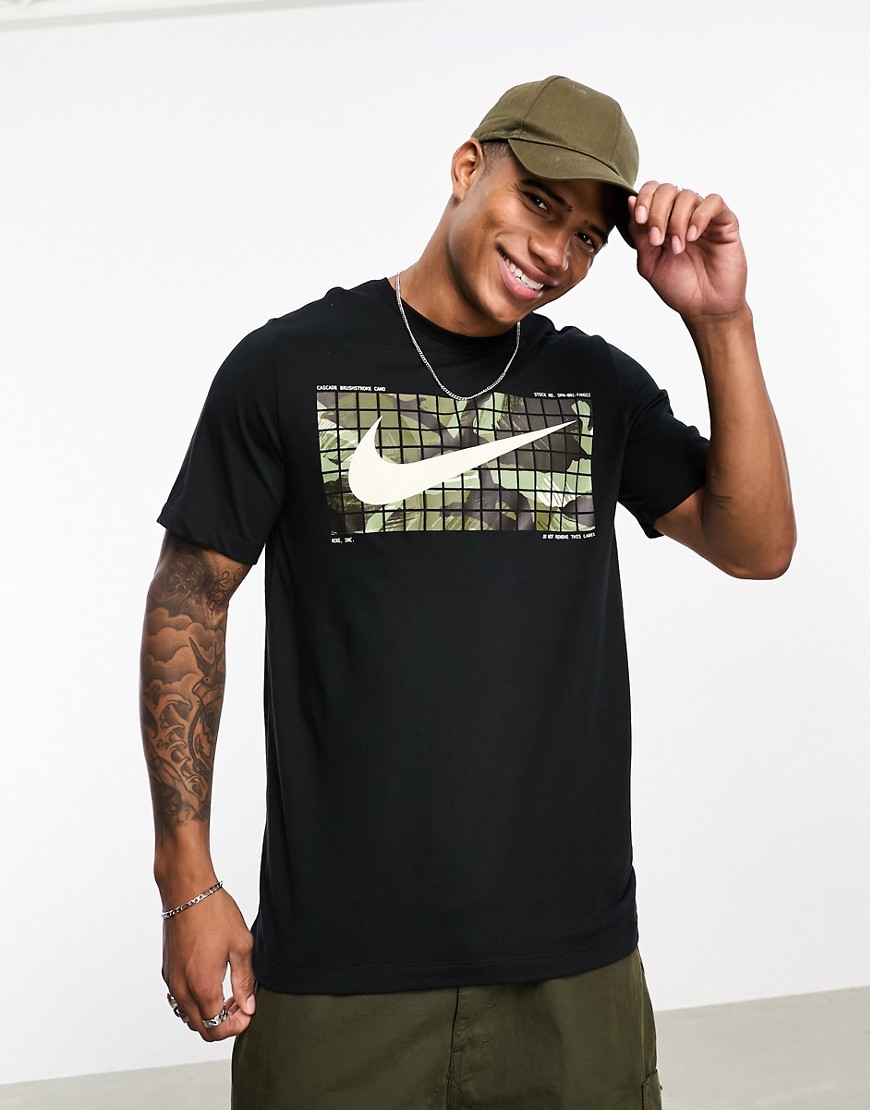 Nike Training Dri-Fit camo graphic t-shirt in black