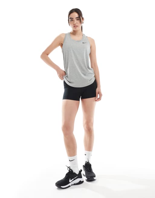 Nike Training Dri-FIT Canotta con dorso a vogatore grigia ASOS