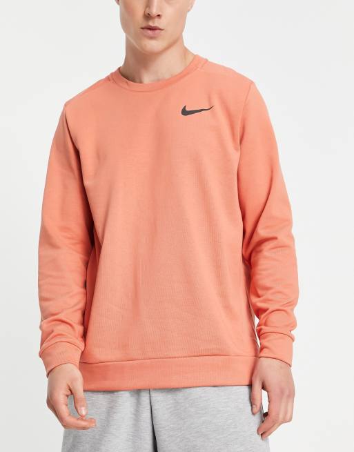 Nike Training – Dri-Fit – Ciemnoróżowa bluza dresowa z okrągłym dekoltem i długimi rękawami