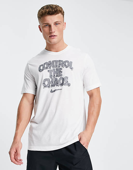 Nike Training Dri-FIT Control The Chaos logo T-shirt in white | ASOS
