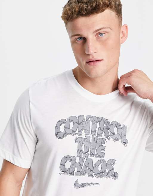 Nike Training Dri-FIT Control The Chaos Logo T-Shirt in White