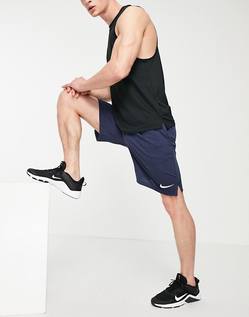 Nike Training Dri-FIT cotton shorts in navy