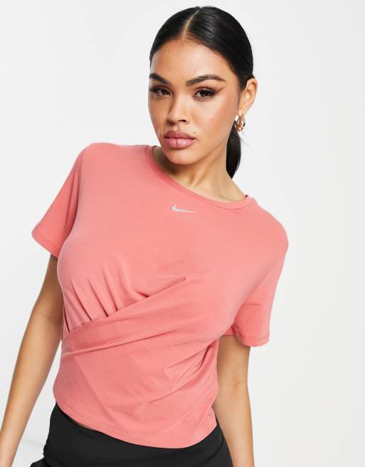 Vochtig Flash Kapper Nike Training Dri-FIT crop top in pink | ASOS