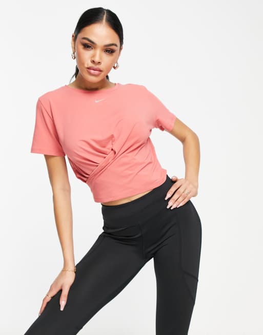 Nike Training Dri-FIT crop top in pink