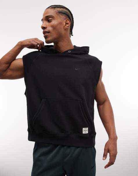 Nike Training – Dri-FIT – Czarna bluza z kapturem, bez rękawów, z polarowym wykończeniem - view 1