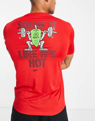 Nike Training Dri-FIT 'Drop it like its hot' t-shirt in red - ASOS Price Checker