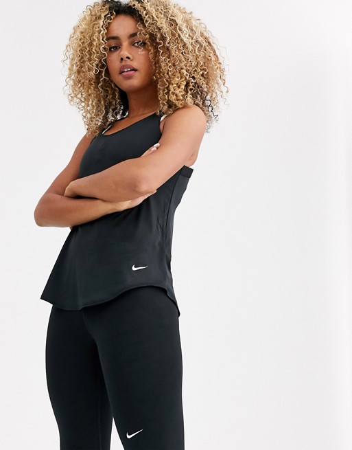 Nike Training dri-fit elastika tank in black