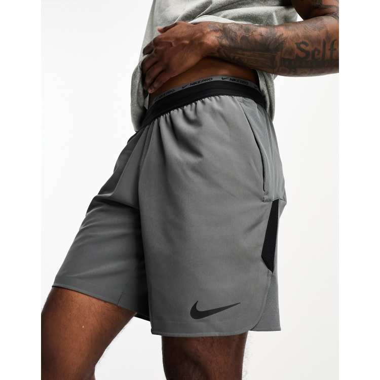 Nike Training Dri-FIT fleece shorts in gray