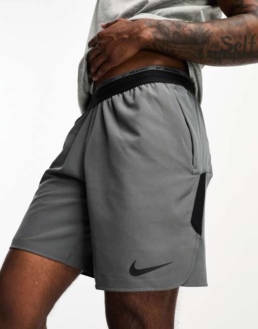 Nike Training Dri-FIT Fleece shorts in grey