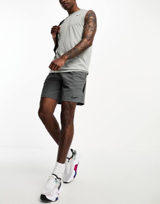 Nike Training Dri FIT fleece shorts in gray ASOS