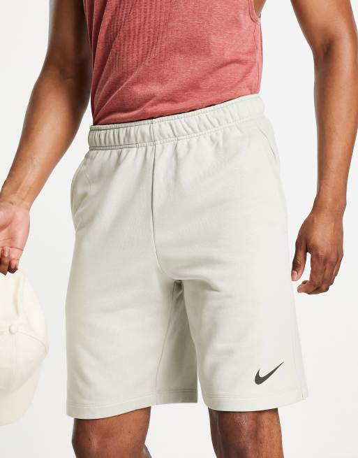 Nike Training Dri FIT fleece shorts in stone