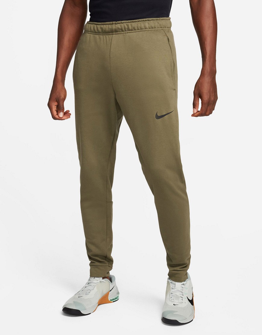 Nike Training Dri-Fit Fleece tapered jogger in khaki-Green