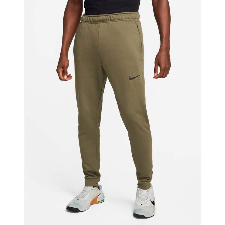 Nike Training Dri FIT Fleece tapered joggers in khaki ASOS