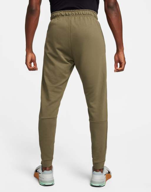 Nike Training Dri FIT Fleece tapered joggers in khaki ASOS