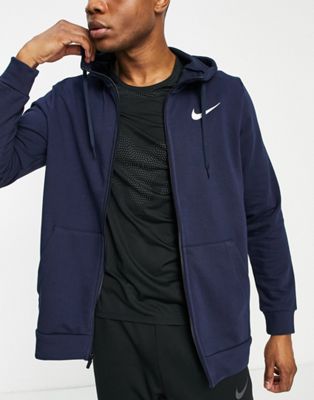 Nike Training Dri-FIT fleece zip through hoodie in navy
