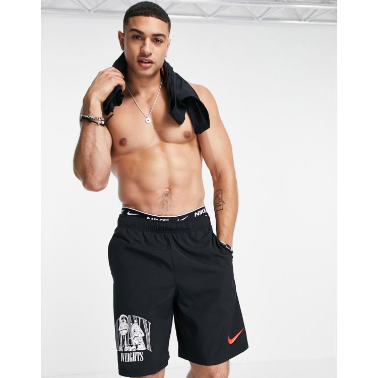 Nike Training Dri-FIT Flex Woven Heavy Weights shorts in black