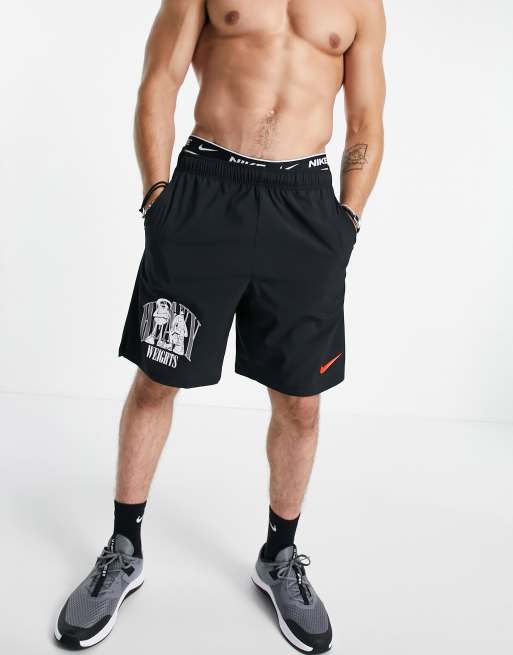 Nike Training Dri-FIT Flex Woven Heavy Weights shorts in black