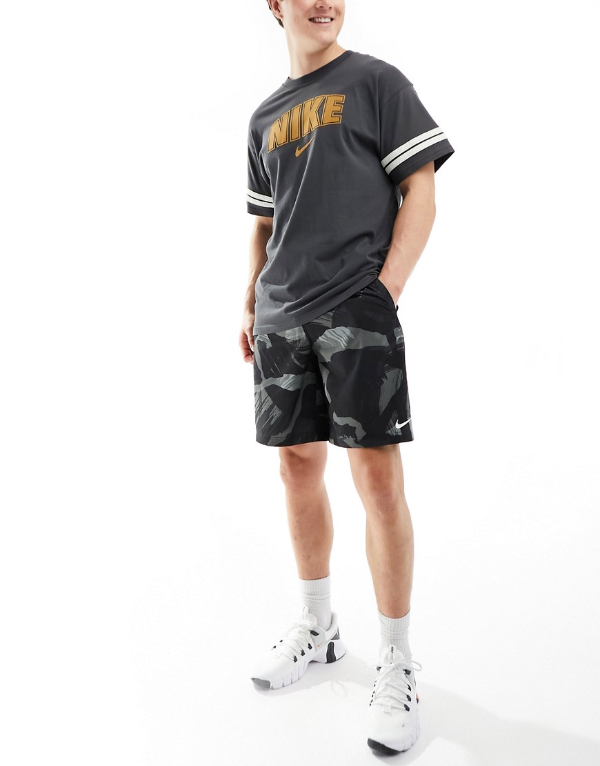 Nike Training Dri-Fit Form 9inch shorts in grey camo