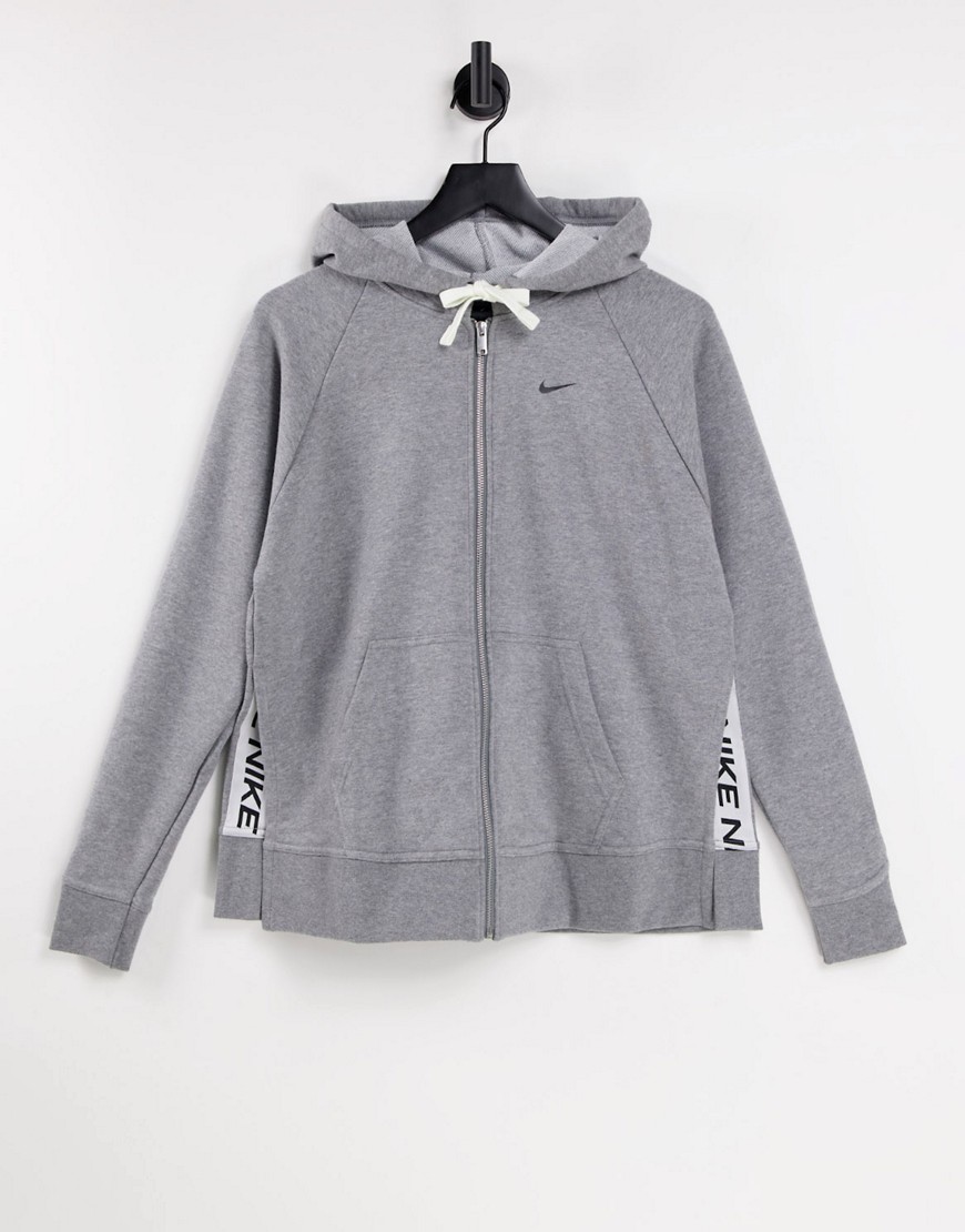 Nike Training Dri-FIT Get Fit zip-through hoodie in gray heather-Grey
