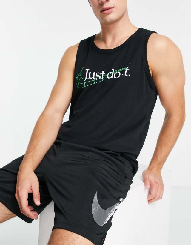 Nike Training Dri-FIT HBR slub tank top in black