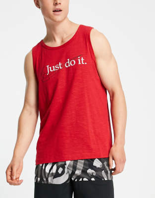 Nike Dri-fit Hbr Slub Tank Top In Red