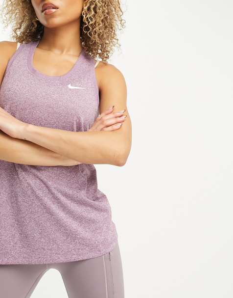 Nike Training - Dri-FIT hemdje met racer back in paars - view 1