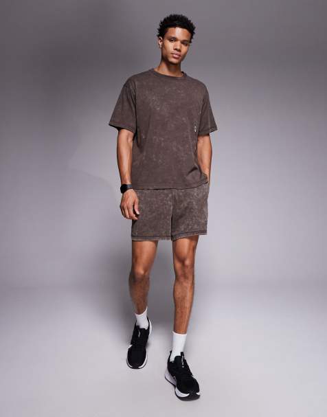 Nike Training Dri-FIT Heritage t-shirt and shorts set in brown - view 1