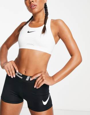 Nike Dri-fit High Support Swoosh Bra In White