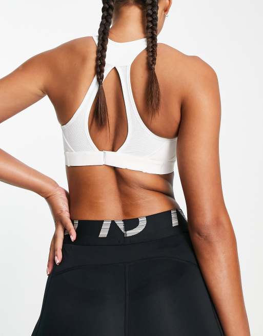 Nike Training Swoosh Dri-FIT high support sports bra in white