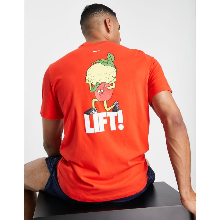Nike Training Dri-FIT humour back print graphic t-shirt in red | ASOS