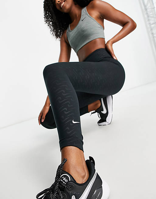 Nike Training Dri-FIT Icon Clash all over print 7/8 leggings in black ...