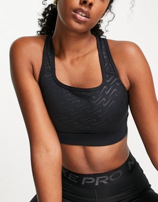 Nike Training Dri-FIT Icon Clash all over print bra in black