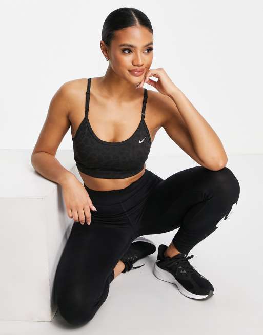 Nike Training One glitter leopard print legging in black