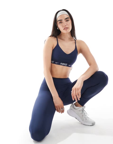 Nike Training – Dri-FIT Indy – Granatowy biustonosz sportowy zapewniający lekkie wsparcie - view 1