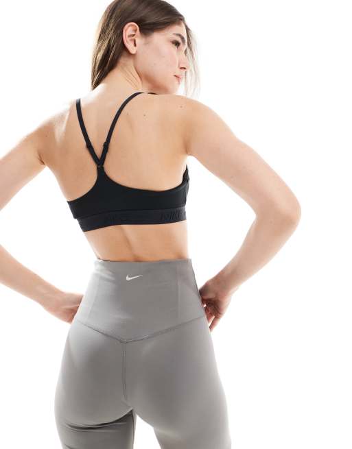 Nike Training Dri-Fit Indy light support sports bra in black, 3 of 4