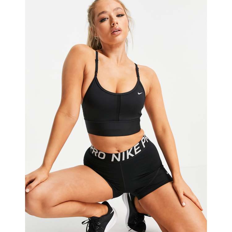 Nike Training Dri-FIT Indy longline light-support bra in black