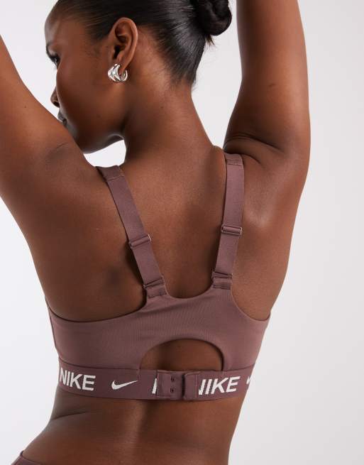 Nike Training – Dri-FIT Indy – Sport-BH in Dunkellila mit hoher Stützfunktion, 3 von 4