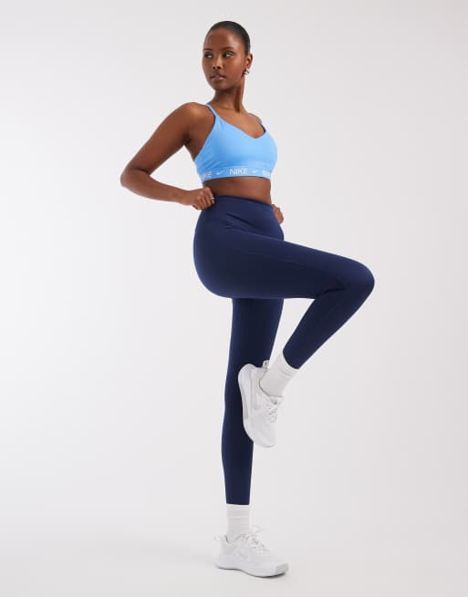 Nike Training - Dri-FIT - Indy - Sport bh met lichte ondersteuning in lichtblauw, 2 van 4