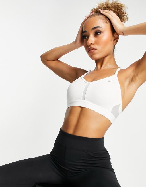 Nike Indy Dri-fit Cross-Back Compression Low-Impact Sports Bra - White M - # Bra #Compression #CrossBack #Drifit…