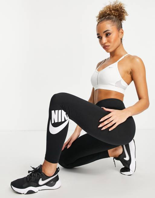 Nike V-Neck Light-Support Sports Bra black / black / black / White - Fast  delivery