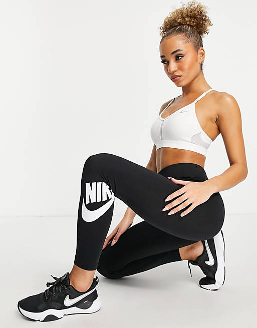 Women Nike Training Dri-FIT Indy v-neck light-support padded sports bra in white 