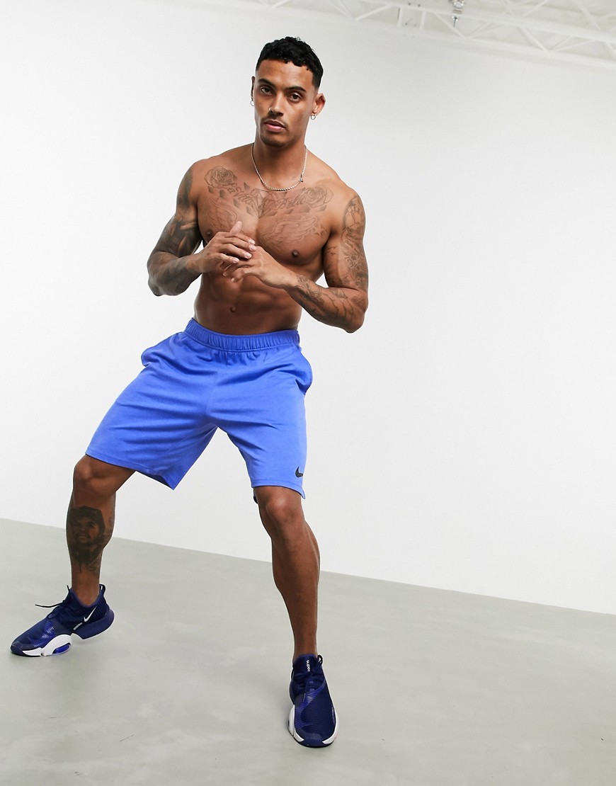 Nike Training dri-fit jersey shorts in blue