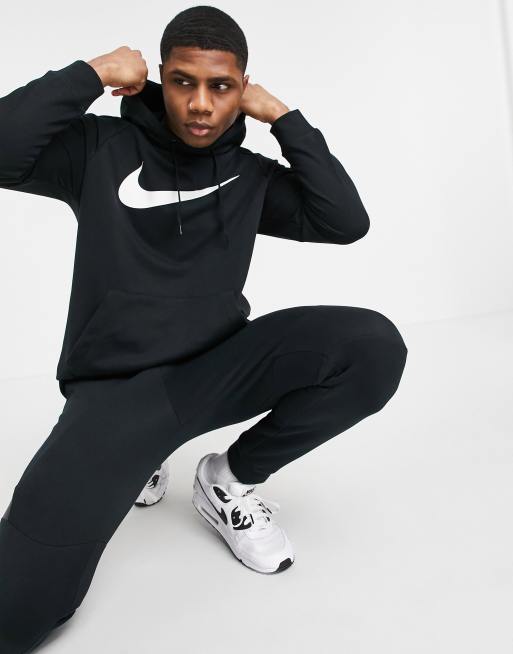 Nike Training – Dri-FIT – Kapuzenpullover in Schwarz mit Swoosh ASOS