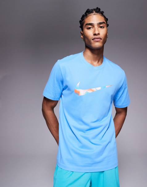 Nike Training Dri-FIT lava swoosh graphic t-shirt in blue - view 1