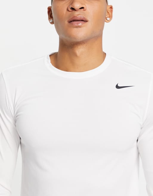 Nike Mens DRI-FIT Training Shirt Legend 2.0 V-Neck T-Shirt White