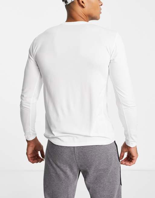 White long sleeve discount dri fit shirt