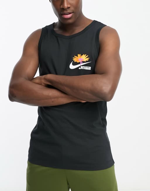 Nike Training Dri-FIT Logo tank top in black, 3 of 4